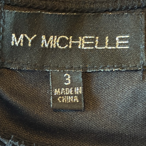 My Michelle Y2K Black Lace Crop Top SZ 3 glitter/witchy feminine whimsygoth vamp - Picture 5 of 7